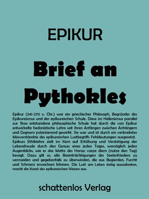 cover image of Brief an Pythokles